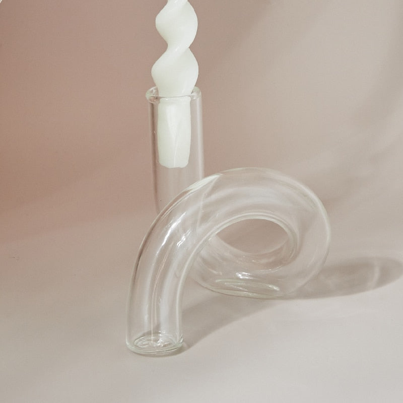 Glass Vases Clear Flower Vase Candle Holders Wedding Centerpieces Home Decoration Table Centerpieces Candlestick Holder