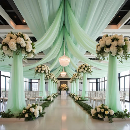Wedding Arch Draping Fabric Wedding Drapes Drapes for Backdrop Sheer Fabric Drapes Decorations Curtains Reception Ceremony Party