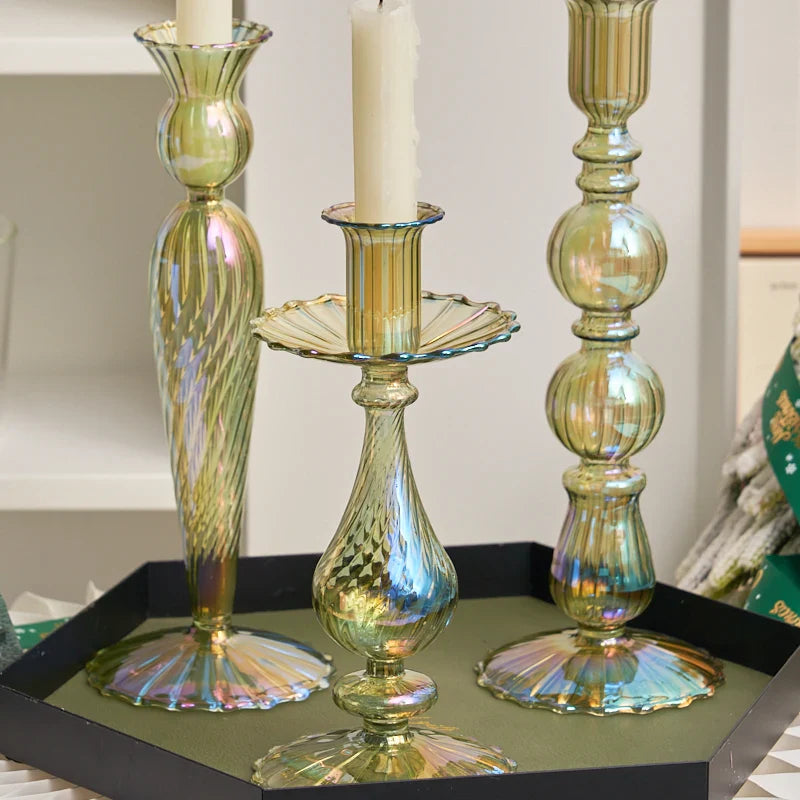 1PC Floriddle Candle Holders Glass Candlestick for Wedding Decoration Christmas Decoration Home Decoration Accessories Candles