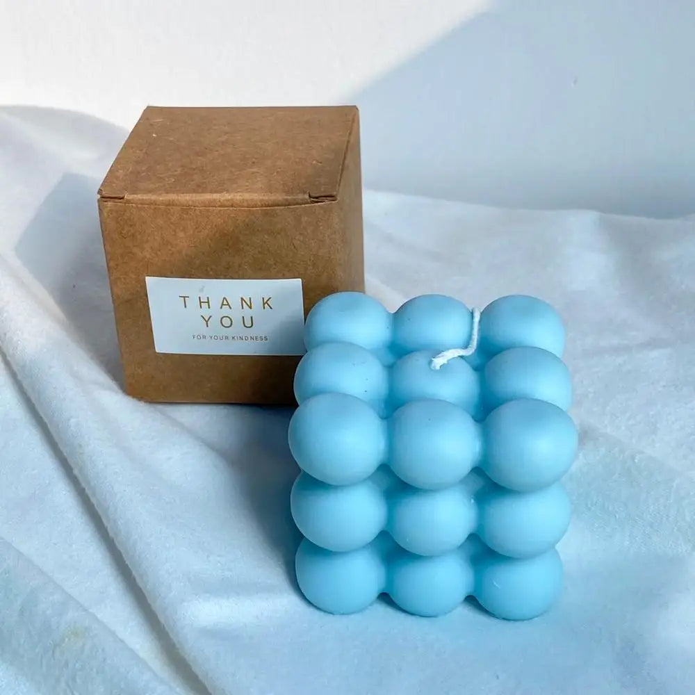 2Inch Bubble Cube Candle Cute Soy Wax Aromatherapy Small Candles scented  relaxing Birthday Gift 1PC