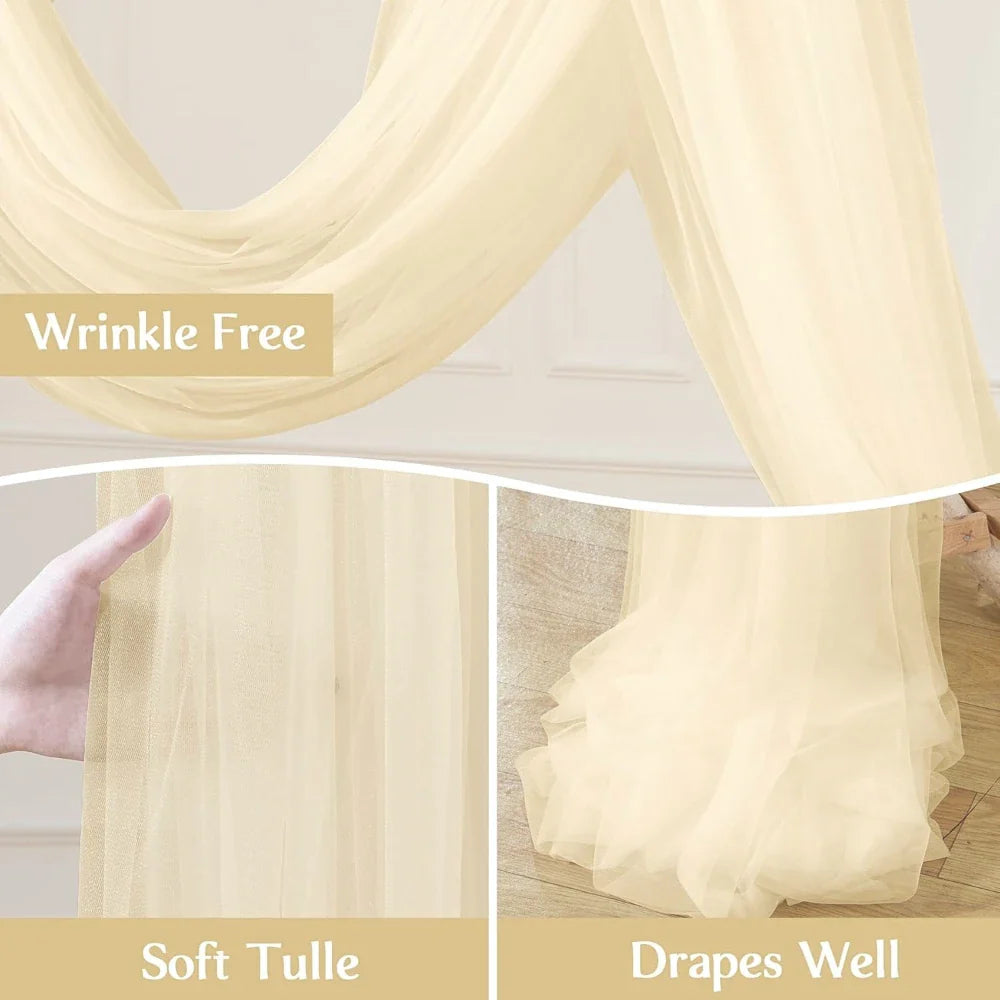 Wedding Arch Draping Fabric Wedding Drapes Drapes for Backdrop Sheer Fabric Drapes Decorations Curtains Reception Ceremony Party