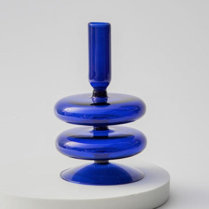 Taper Candle Holders Glass Candlesticks for Home Wedding Table Decoration Glass Vase Table Bookshelf Candles Stand