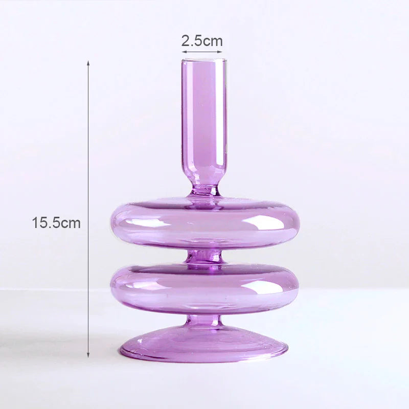 Romantic Glass Candle holder candlelight dinner Nordic Candlestick Wedding centerpieces Bougeoir Birthday living room home decor