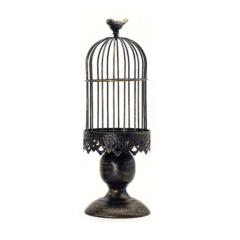 Retro Bird Cage Candle Holder Metal Iron Art Candlestick Luxury Romantic Wedding Party Home Tables Centerpieces Decoration Craft