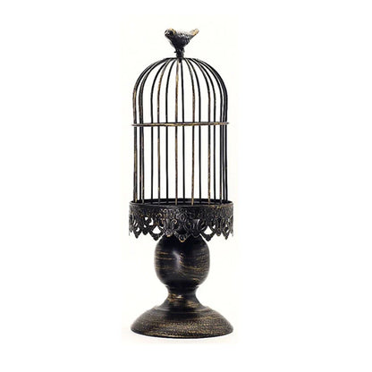 Retro Bird Cage Candle Holder Metal Iron Art Candlestick Luxury Romantic Wedding Party Home Tables Centerpieces Decoration Craft
