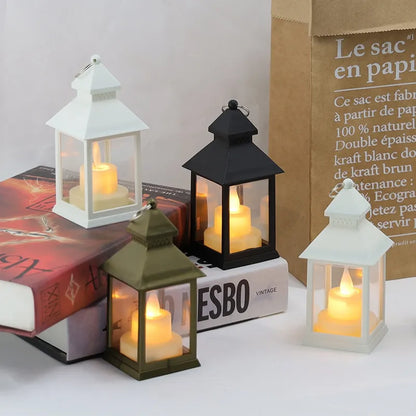 Ins Candle Holders lantern for Table Retro Flameless Kerosene Lamp Desktop Candlestick Chandelier Christmas New Year Home Decor
