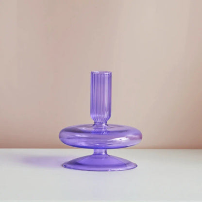 Lilac Glass Candlesticks Candle Holders Wedding Table Centerpieces Nordic Home Decoration Christmas Gift Glass Candle Holder