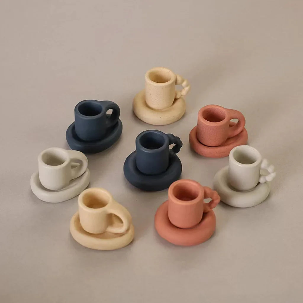 Nordic Decorative Cup-shaped Candle Holder Ceramic Candlesticks Wedding Centerpiece Ornaments Home Decoration