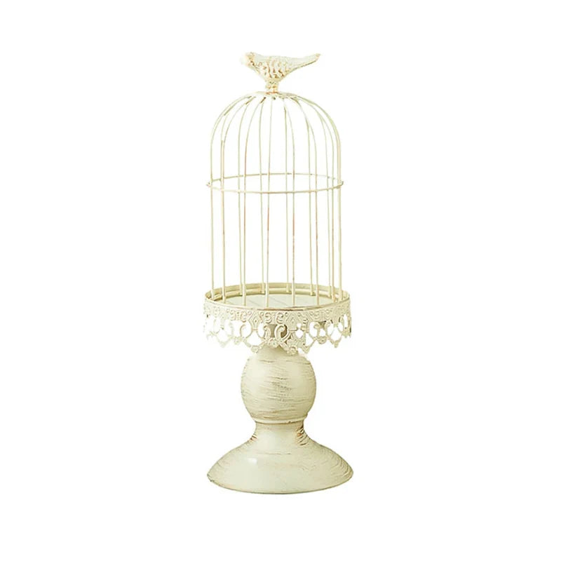 Retro Bird Cage Candle Holder Metal Iron Art Candlestick Luxury Romantic Wedding Party Home Tables Centerpieces Decoration Craft