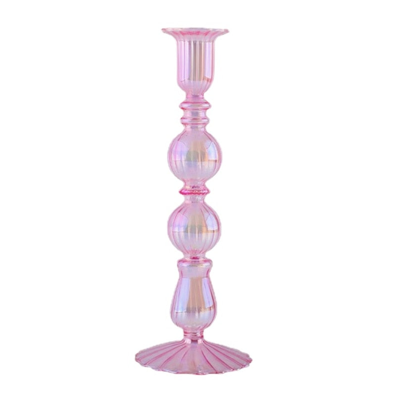 Retro Candlesticks Taper Candle Holders Tall Candlesticks Decoration Party Glass Vase Home Decor Wedding Decoration