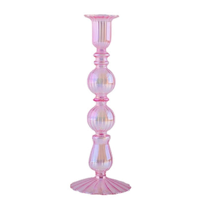 Retro Candlesticks Taper Candle Holders Tall Candlesticks Decoration Party Glass Vase Home Decor Wedding Decoration