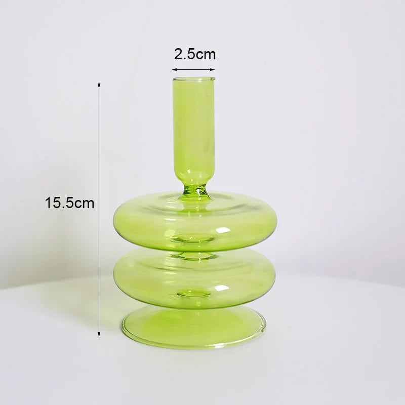 Romantic Glass Candle holder candlelight dinner Nordic Candlestick Wedding centerpieces Bougeoir Birthday living room home decor