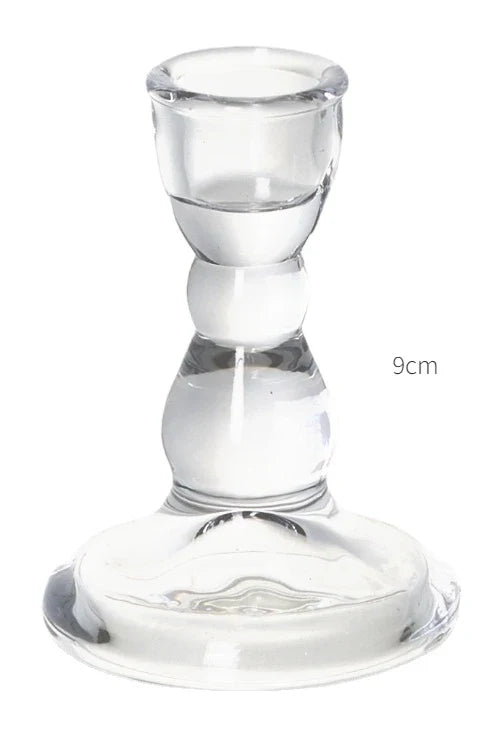 Decorative Crystal Candle Holders for Table Wedding Table Centerpiece Candle Stand Clear Glass Candlestick Holder Home Decor