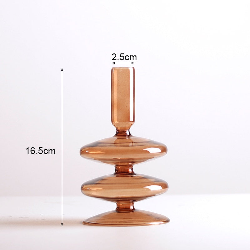 Romantic Glass Candle holder candlelight dinner Nordic Candlestick Wedding centerpieces  Birthday living room home decor