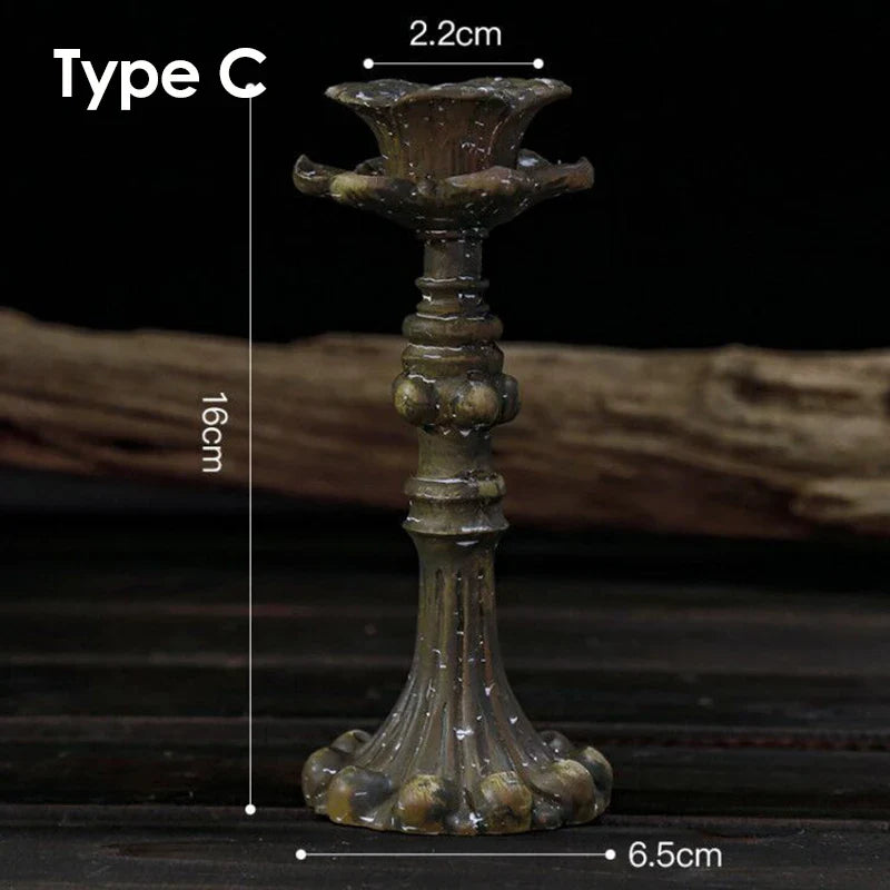 Retro Candlestick Resin Candle Holder Home Decor Candle Holders Sticks Antique Photography Props