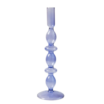 Lilac Candle Holders Glass Candlestick holder for Wedding Table Centerpieces Nordic Vase Home Decoration Gift