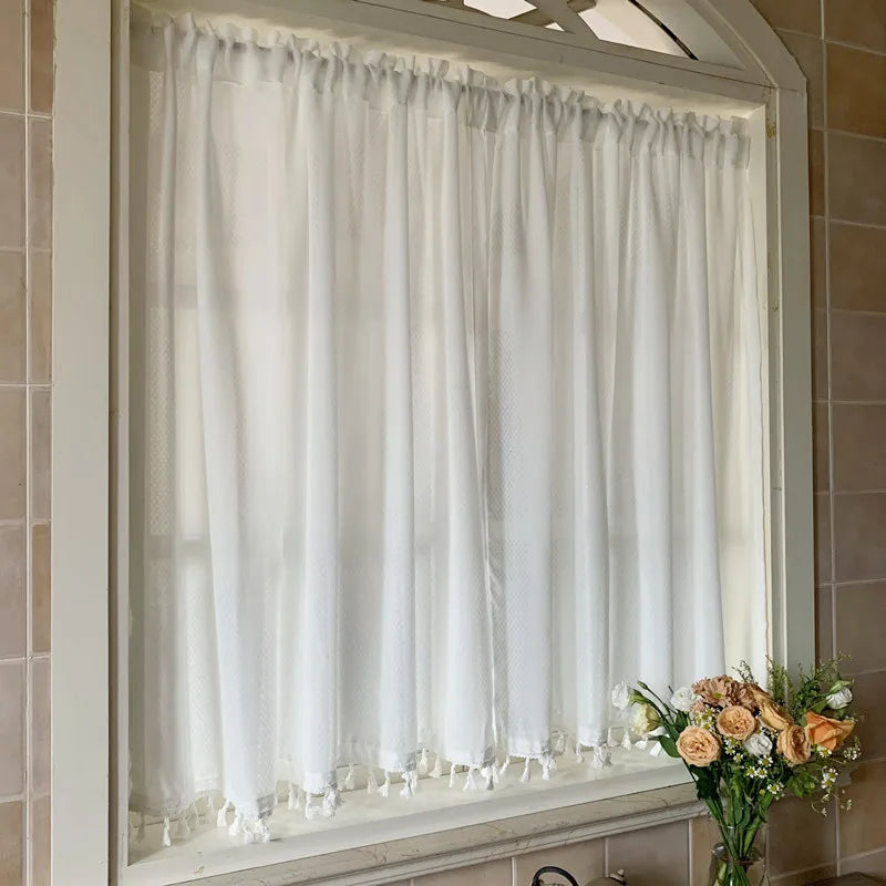 Korean style window screens are opaque and perforated-free. hook and loop curtains, bay windows, balcony floor-to-ceiling window
