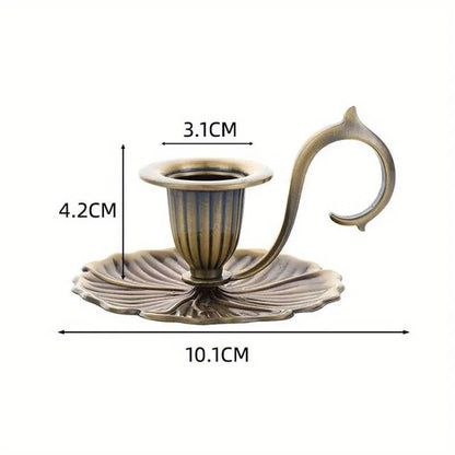1PC European Style Candlestick Valentines Day Handheld Candle Holders Retro Single Head Candlelight Stand Taper Holder