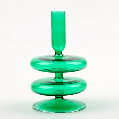 Taper Candle Holders Glass Candlesticks for Home Wedding Table Decoration Glass Vase Table Bookshelf Candles Stand