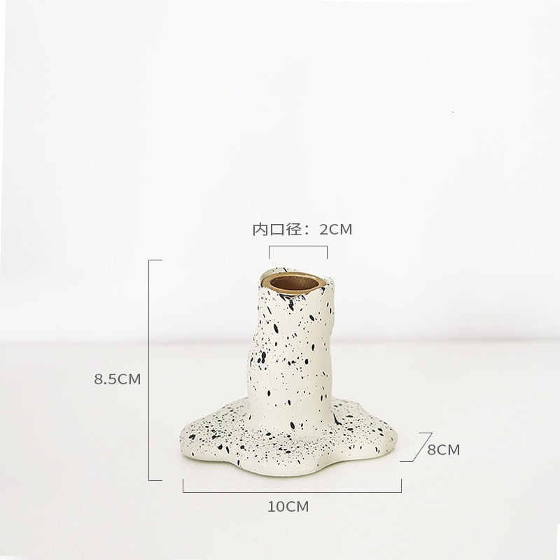 Ink Dot Resin Candle Holders Candlestick Photography Table Candle Stand Exquisite Candlestick Nordic Table Home Decor