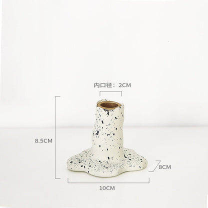 Ink Dot Resin Candle Holders Candlestick Photography Table Candle Stand Exquisite Candlestick Nordic Table Home Decor