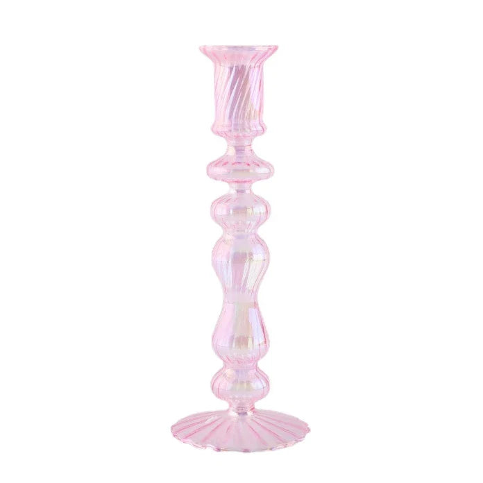 Floriddle Retro Candlesticks Taper Candle Holders Tall Candlesticks Decoration Party Glass Vase Home Decor Wedding Decoration