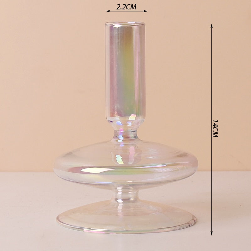 Romantic Glass Candle holder candlelight dinner Nordic Candlestick Wedding centerpieces  Birthday living room home decor