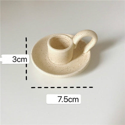 Ceramic Handhold Candlestick Ornaments Photography Home Decoration Jewelry Stand Candle Holder 1PC