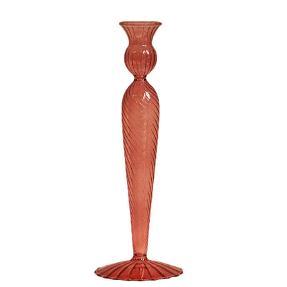 Red Glass Candle Holders Taper Candle Stand Christmas Candle Holder Candlestick Holder Christmas Decor Green Glass