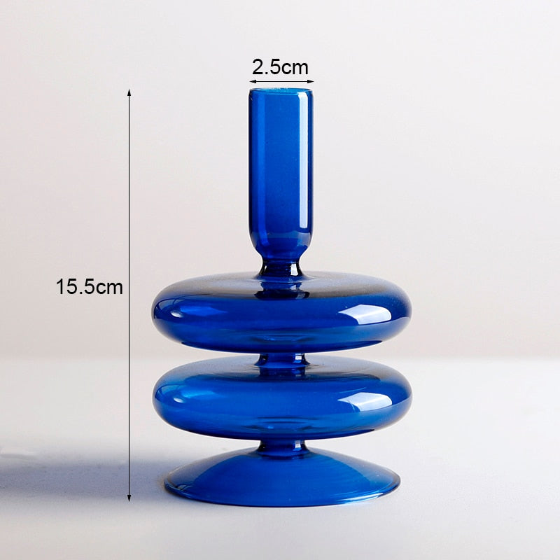 Romantic Glass Candle holder candlelight dinner Nordic Candlestick Wedding centerpieces  Birthday living room home decor