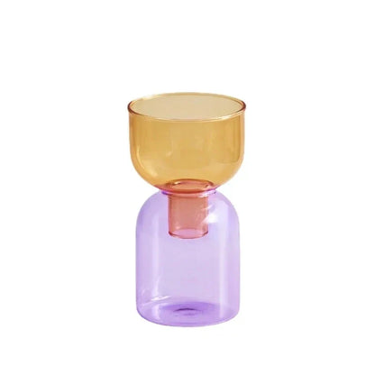 Glass Candle Holder Candles Stand Home Decor Terrarium Hydroponic Plant Flower Vase Decorative Bottle Bowl Container