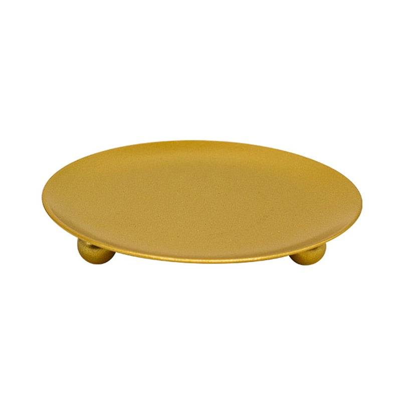 1pcs Iron Plated Candle Holders Pillar Metal Plate For Wedding Party Festival Candlestick Holder Art Gift Home Decoration
