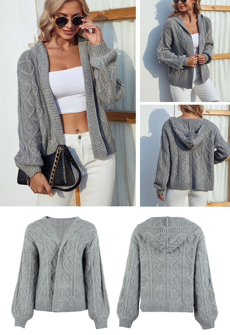 Fashion Twist Knitted Cardigan Coats for Women