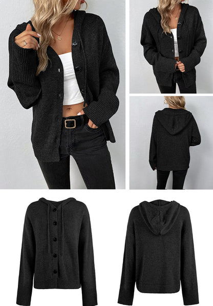 Fashion Drawstring Knitted Cardigan Coats for Women
