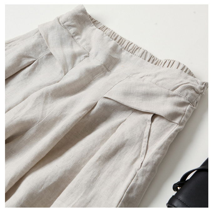 Loose High Waist Linen Pants-STYLEGOING