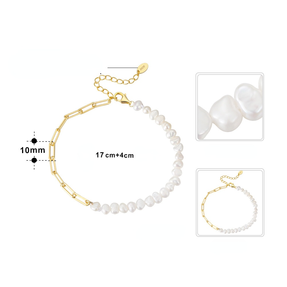 Fresh Water Pearl Gold Plated Sterling Sliver Bracelets
