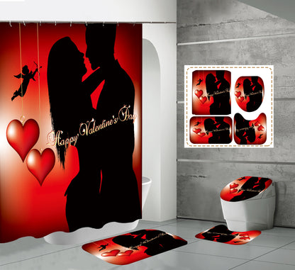 Valentine's Day Fabric Shower Curtain Sets