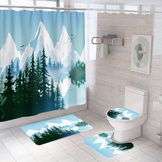Northen Euro Snowberg Bathroom Fabric Shower Curtain Sets