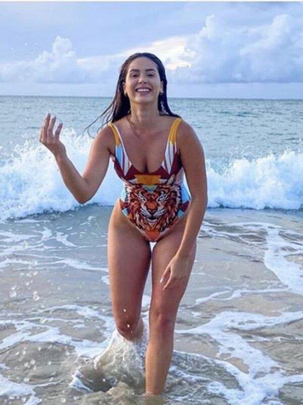 Sexy Tiger Print Backless One-Piece Swimwear-STYLEGOING