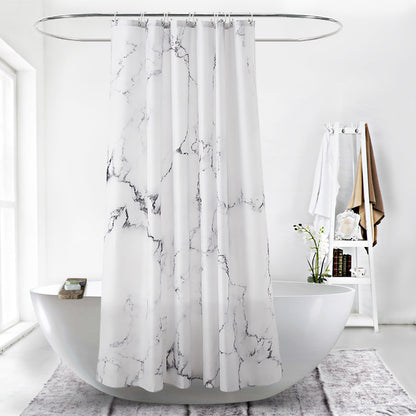 White Marble Shower Curtains-STYLEGOING
