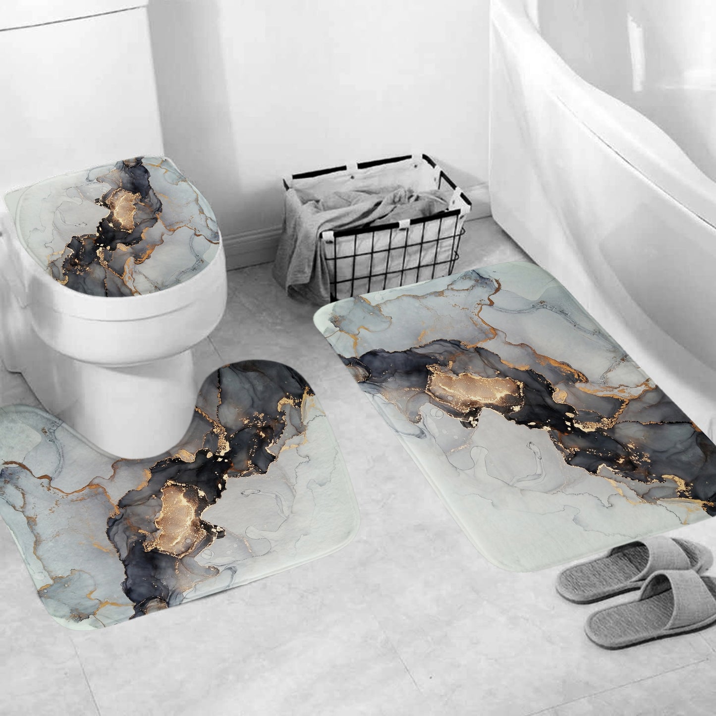 Northern Europe Snowberg Bathroom Fabric Shower Curtain Sets