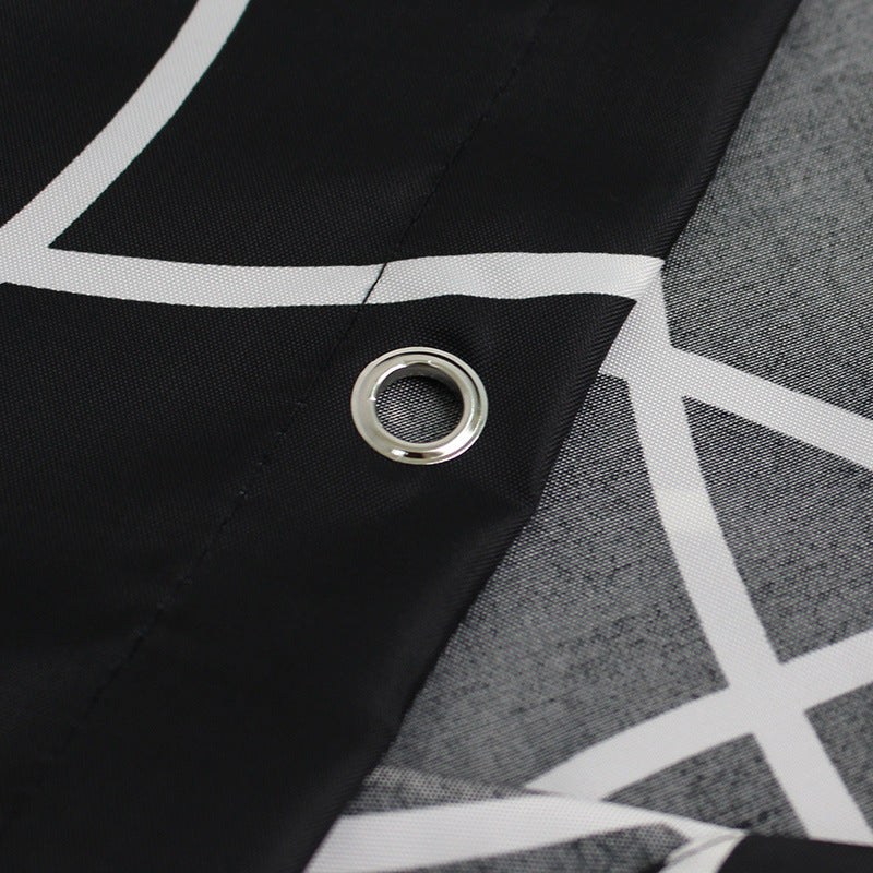 Waterproof Bathroom Black Circle Shower Curtain-STYLEGOING