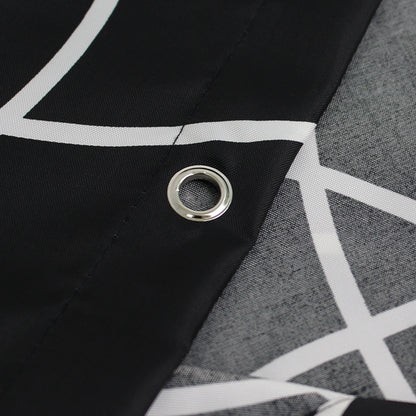 Waterproof Bathroom Black Circle Shower Curtain-STYLEGOING