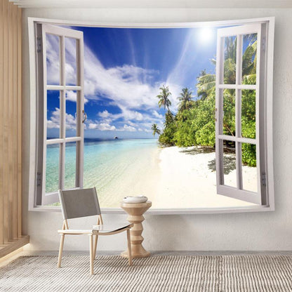 Window Landscape for Home Decorative Hanging Wall Tapestry
