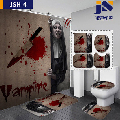 Horrible Halloween Fabric Shower Curtain Sets for Bathroom Decoration