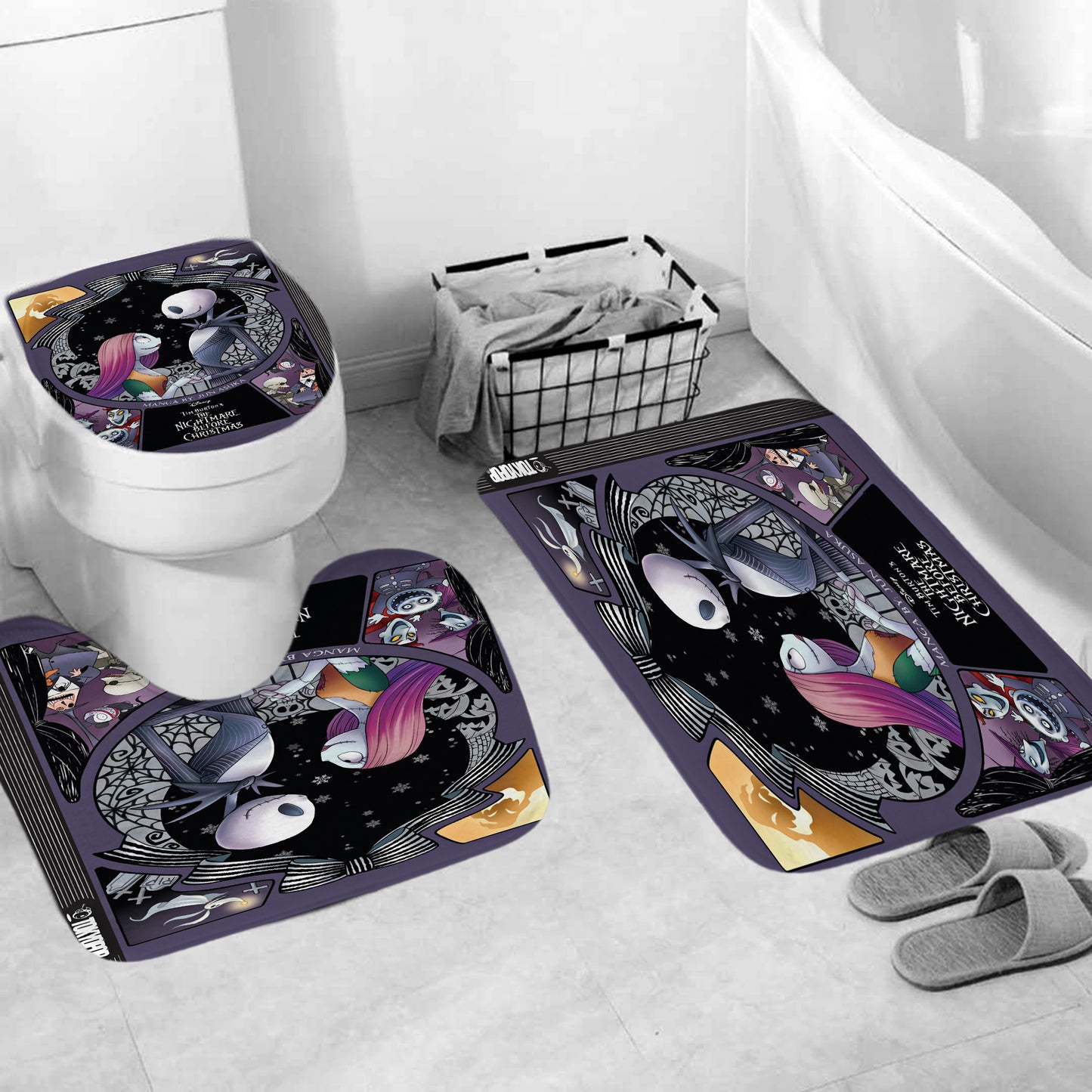 Happy Halloween Puppet Bathroom Fabric Shower Curtain Sets