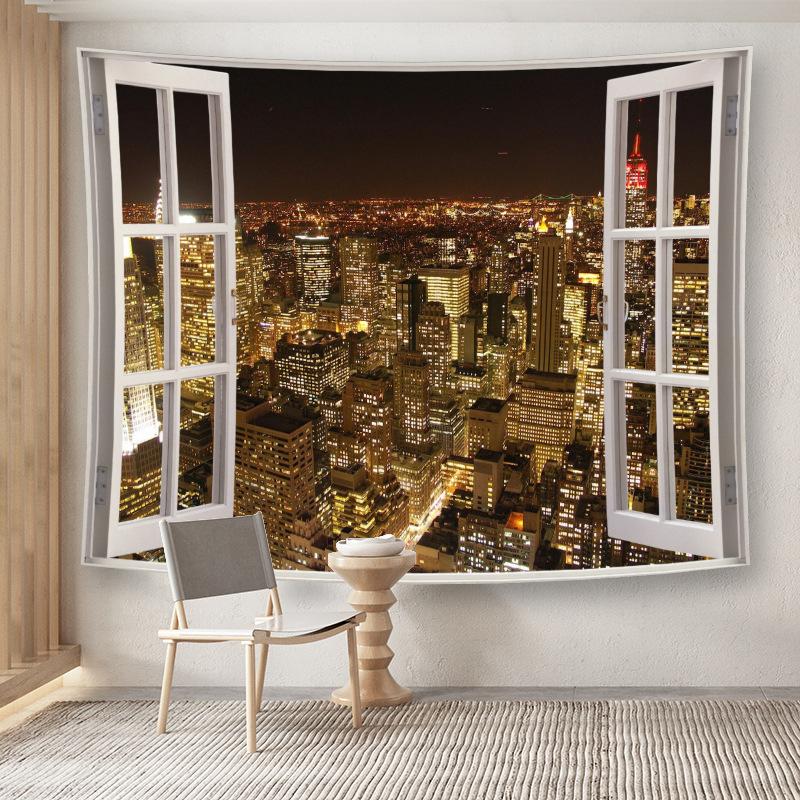 Window Landscape for Home Decorative Hanging Wall Tapestry