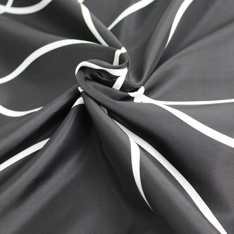 Waterproof Bathroom Black Circle Shower Curtain-STYLEGOING