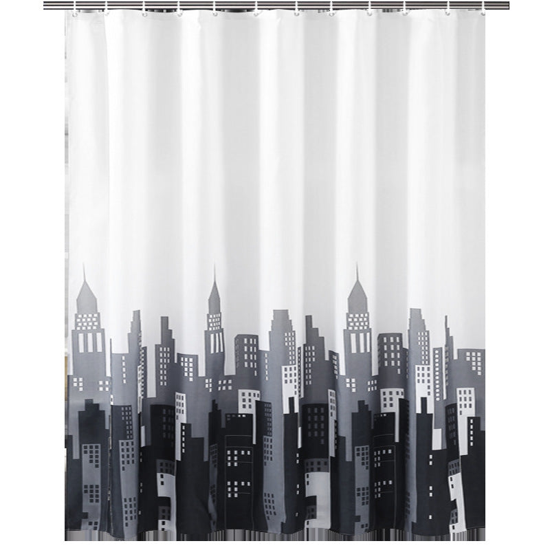 Simple Building Bathroom Fabric Shower Curtain-STYLEGOING