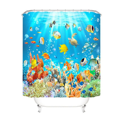 Underwater World Fabric Shower Curtains-STYLEGOING